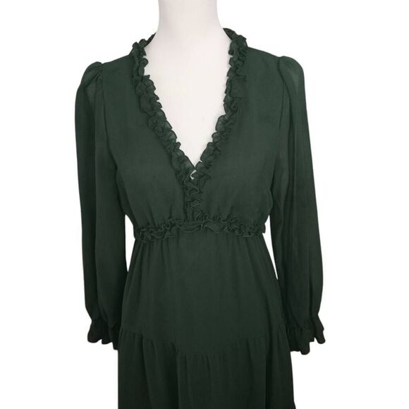 AMAZON GREEN V-NECK MAXI DRESS SZ.S NWOT - Picture 3 of 8